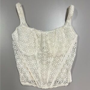 Vintage Felina Lingerie Lace Boned Corset Bustier Top Size 36D
